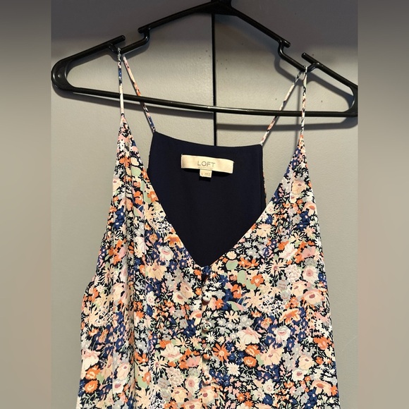 LOFT - Floral Asymmetrical Sleeveless Dress (Size L) - Picture 3 of 12